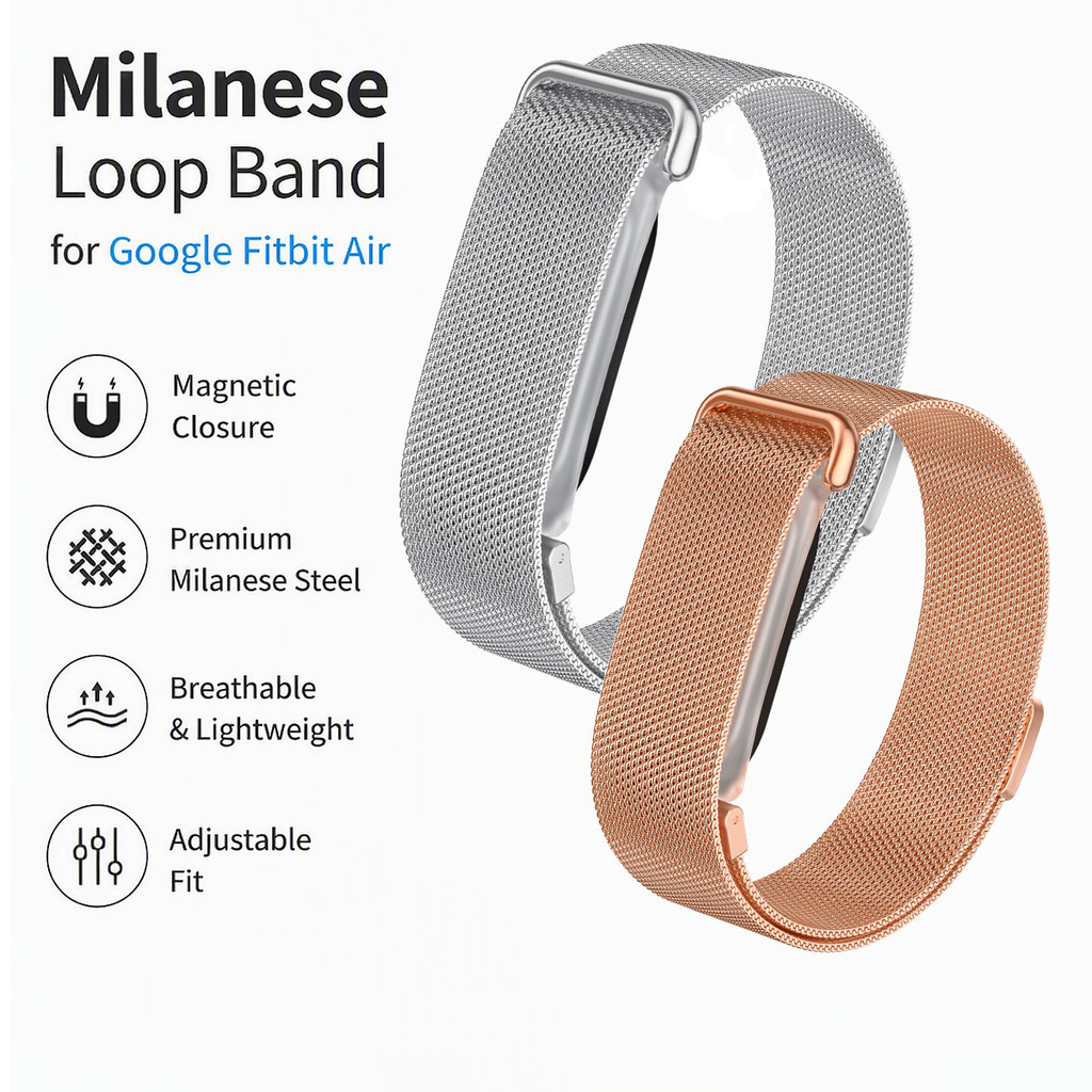 สําหรับ Fitbit Air Strap ใหม่ Milanese Design Strap สําหรับ Google Fitbit Air Band อุปกรณ์เสริมสายรัดข้อมือทดแทนทุกวัน
