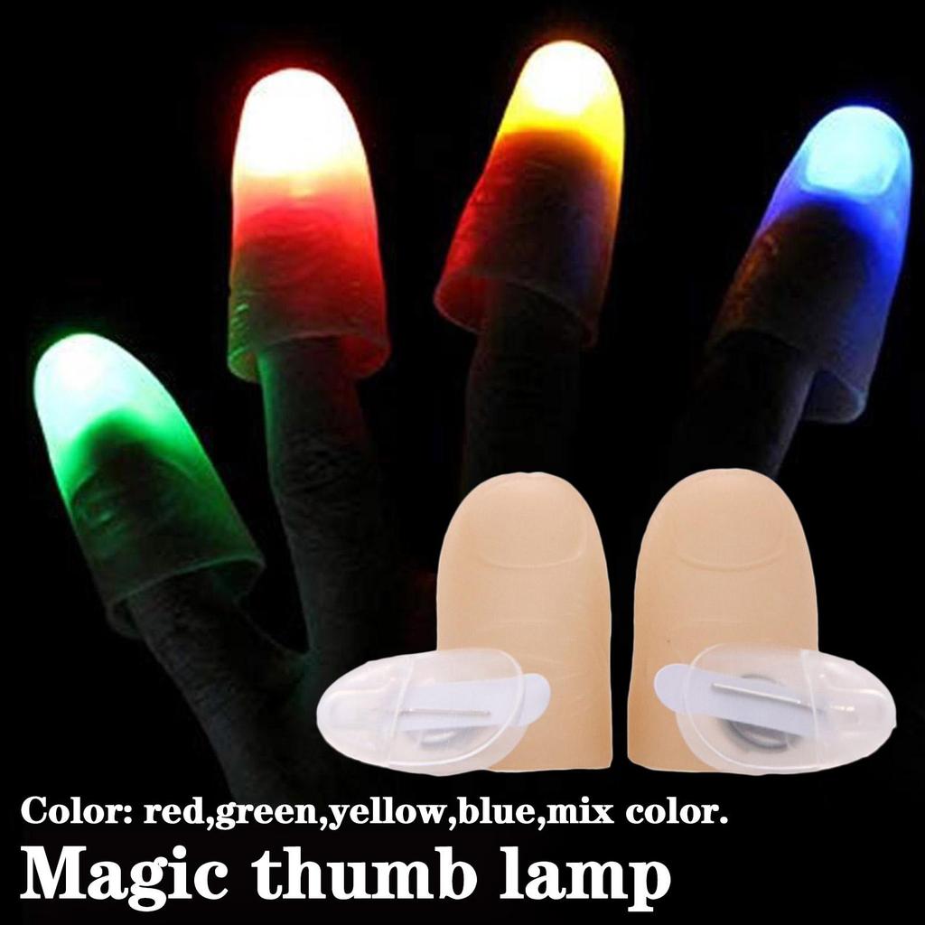 Magic Light Up Glow Thumbs Fingers Trick Appearing Light Up Close W2q6