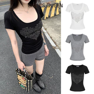 MOSESQUEEN เสื้อผ้าแบบอเมริกัน กระโปรงสั้นแขนสั้น คอต้นไม้ ใส่ได้ทุกโอกาส ดูเรียบง่ายและเพิ่มความสง่างามให้กับรูปร่าง #64040