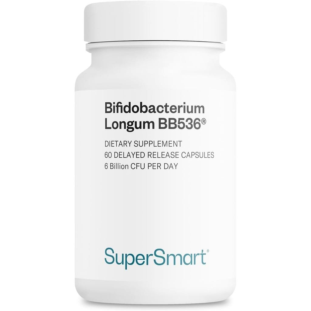 Supersmart Bifidobacterium Longum (BB536) 6 Billion CFU ต่อวัน - โปรไบโอติกและพรีไบโอติก | Non-GMO &