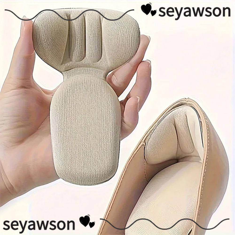 SEYAWSON Heel Cup Insert, วัสดุโฟมหนา T-Shaped Sponge Foam Heel Pad, สบายความยืดหยุ่นสูง Breathable 