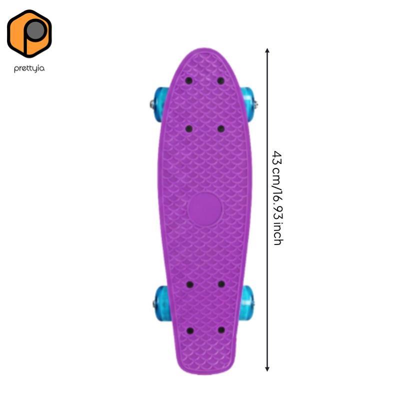 Prettyia Cruiser สเก็ตบอร์ดสําหรับเด็ก Small Illuminated Deck น้ําหนักเบากลางแจ้ง Penny Board สําหรั