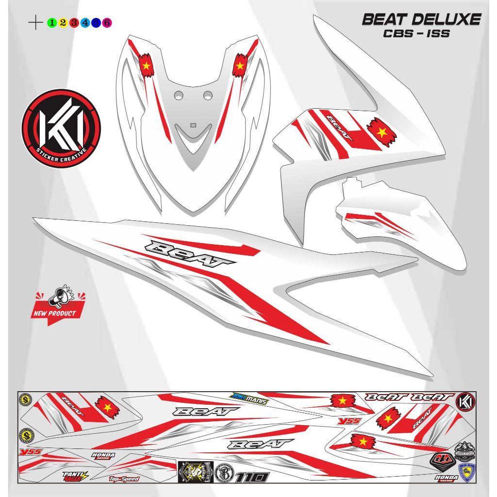 BEAT DELUX MOTORCYCLE STRIPING STICKER VARIATIONS OF BEAT DELUX MOTORCYCLE STRIPING STICKER