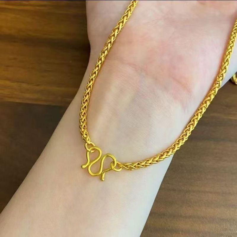 South African Tin Gold Chopin สร้อยคอแฟนจําลอง High-End คู่โซ่ล้างทําความสะอาดได้ไม่จางหาย 08.06