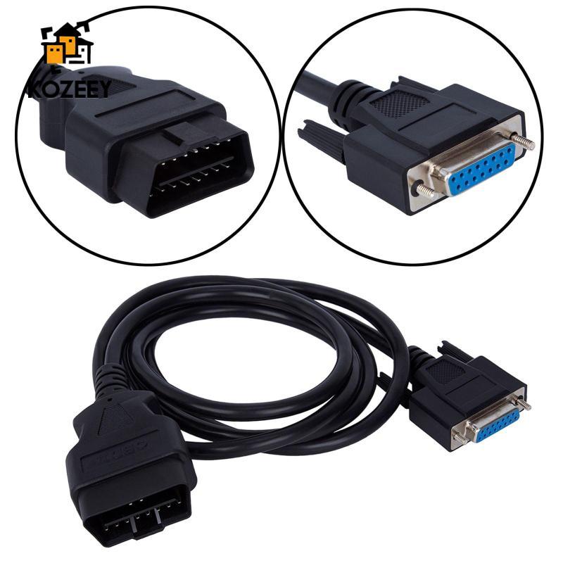 [KOZEY] Auto OBD II OBD2 16 Pin Male to Female Extension Cable OBD 2 to DB15 Pin