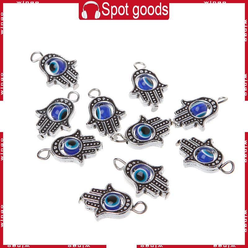 WIN 10 ชิ้น Evil Eyeball Diy Craft Charm เครื่องประดับทําจี้ตะขอเดี่ยว