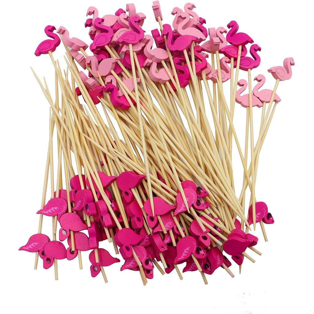 ค็อกเทล Picks ไม้ไผ่ไม้จิ้มฟันทิ้งผลไม้ Sticks สําหรับอาหารเรียกน้ําย่อยผลไม้แซนวิช Burger BBQ ค็อกเ