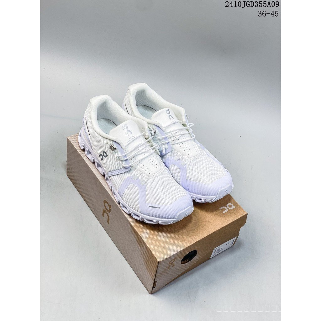 On Running On Cloud 5 Cloud5 รองเท้าวิ่งสําหรับผู้ชายและผู้หญิงรองเท้าผ้าใบ Unisex คู่สีชมพู J1QI CZ