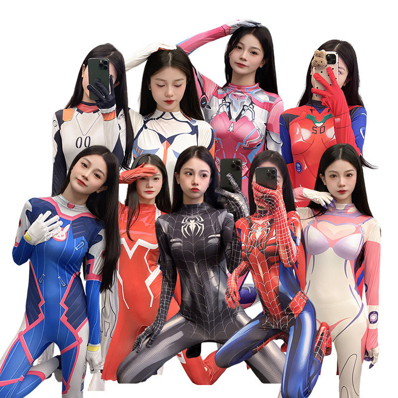 Black Spider-Man Asuka Taji DVA Kiana Aya Polly Zerotwo บอดี้สูท cos ชุดอะนิเมะ