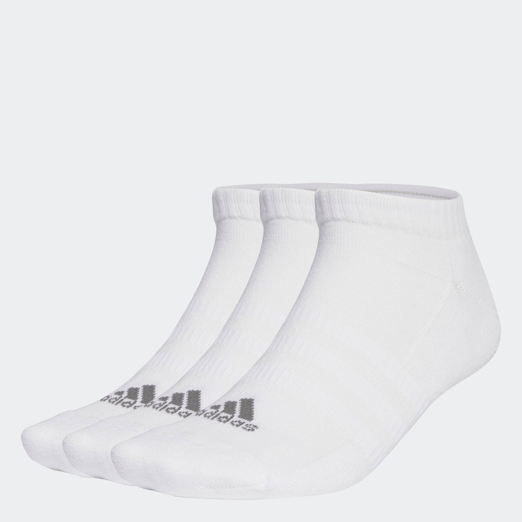 Adidas Lifestyle & Basketball Set 3 ชิ้น White Unisex Cushion Low-cut Socks IA3943