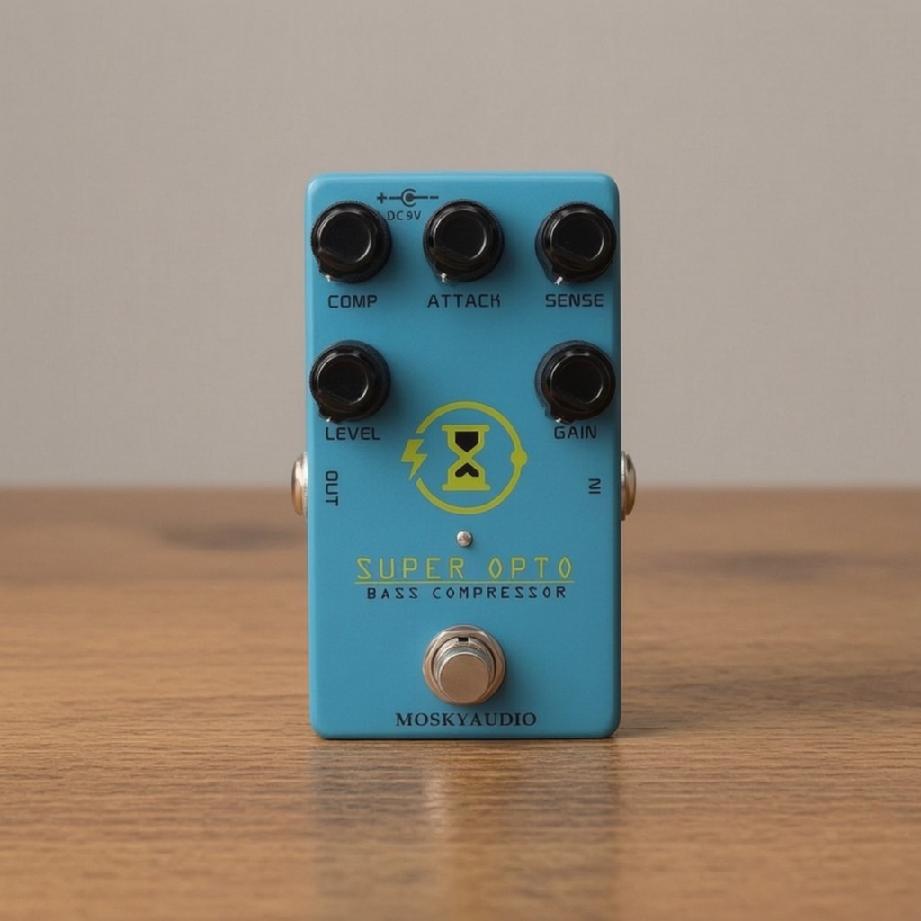 Bass Compressor Pedal Smooth Bass Compressor Stompbox Metal Warm สําหรับนักเบส, Pedalboard, Live Sta