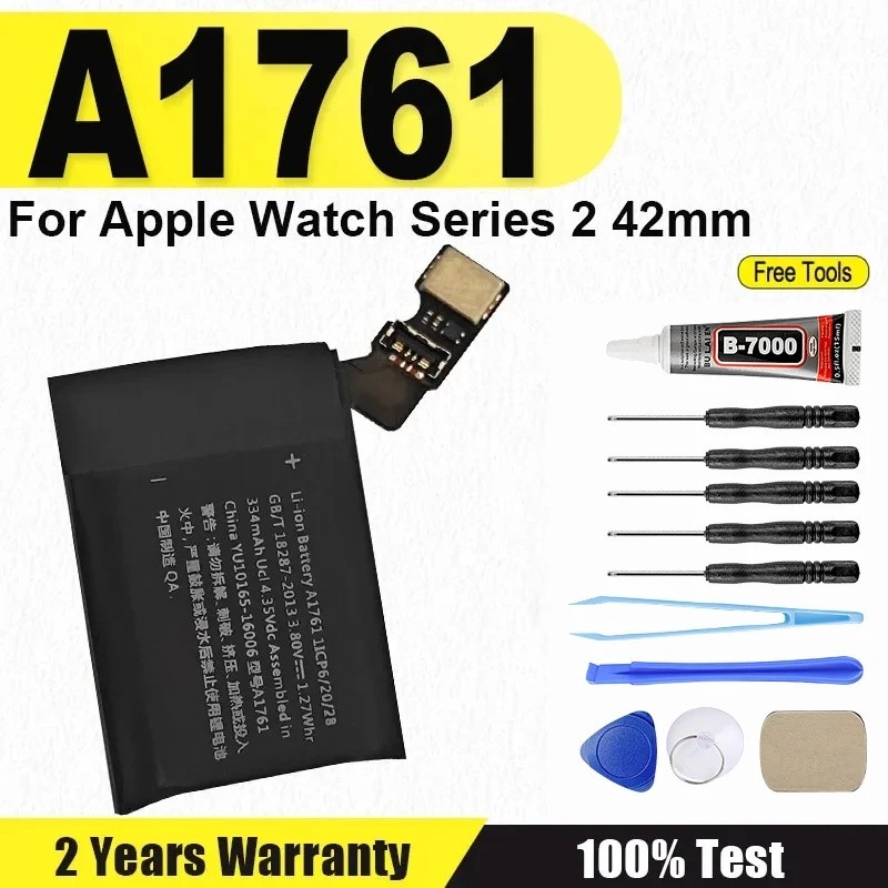 แบตเตอรี่ใหม่ A1761 สําหรับ Apple Watch Series 2 42 มม.A1761 A1758 A1769 334mAh Series2 42 มม. + ฟรี