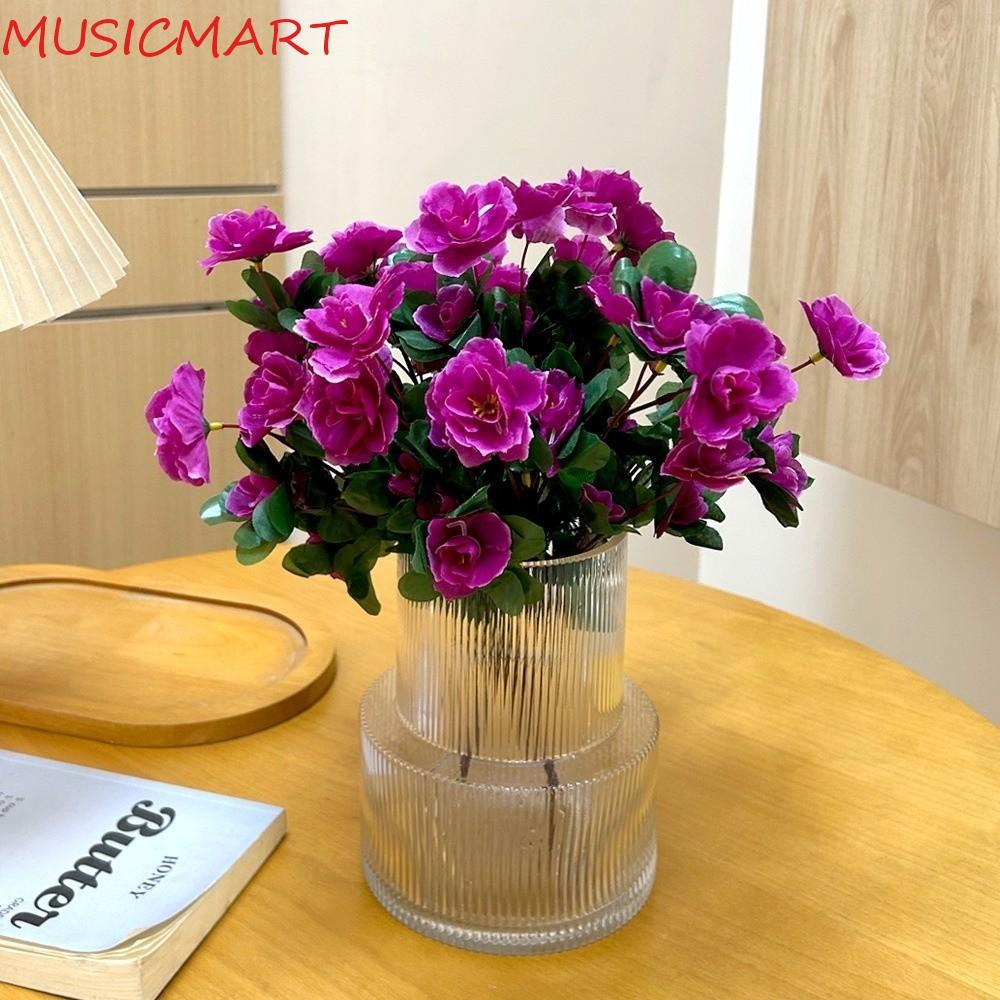 MUSICMART ประดิษฐ์ Azalea ดอกไม้สาขา, ดอกหัตถกรรมศิลปะสัมผัสจริงจําลอง Azalea ดอกไม้, พืชจําลองปลอม 