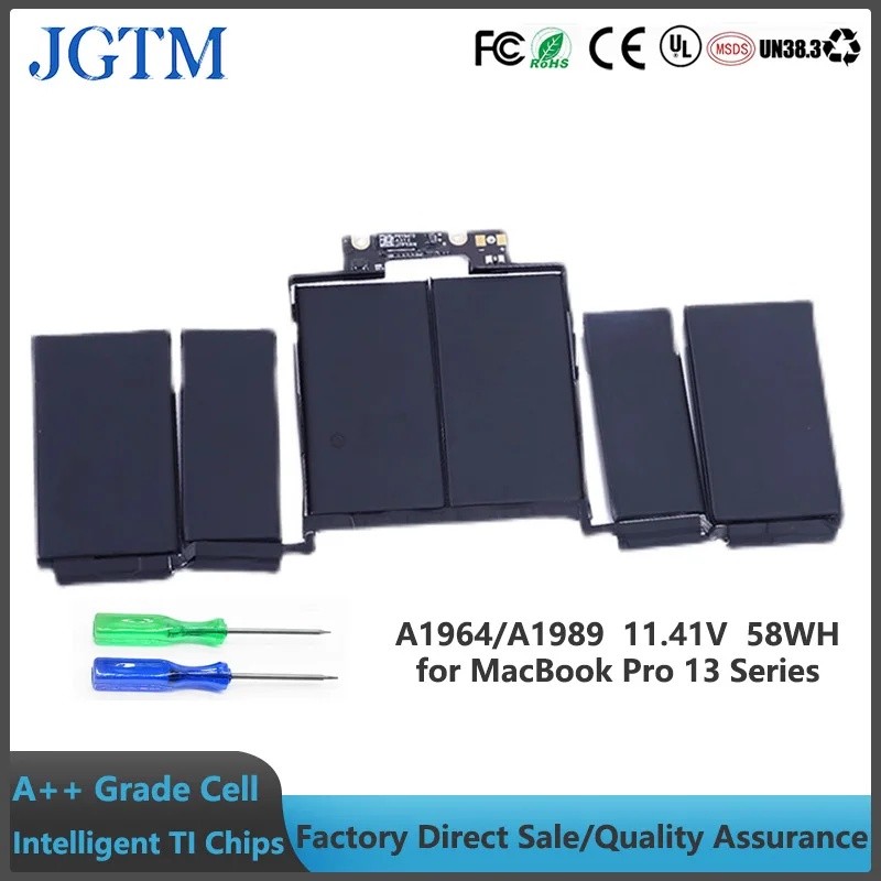 JGTM A2251 A1964 แบตเตอรี่แล็ปท็อปสําหรับ Apple Macbook Pro 13 "A1989 2018 2019 A2251 2020 EMC3214 E