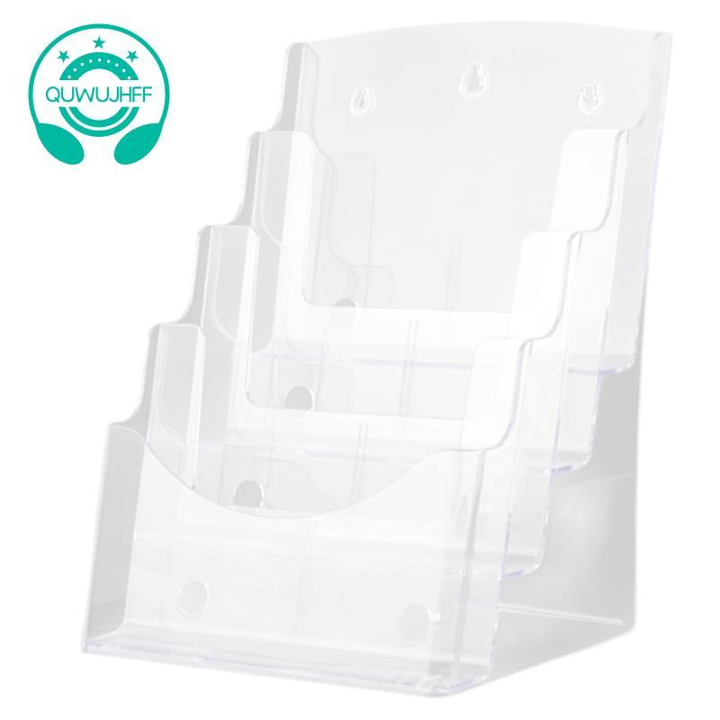 (quwujhff)A5 อะคริลิค Brochure Display Stand Rack Flyer Holder นิตยสาร Organizer
