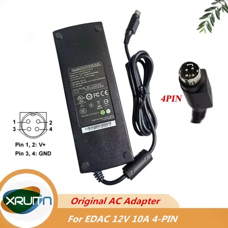 ของแท้ EA11351A-120 12V 10A 120W อะแดปเตอร์ AC สําหรับ EDAC แหล่งจ่ายไฟ 4 Pins อะแดปเตอร์