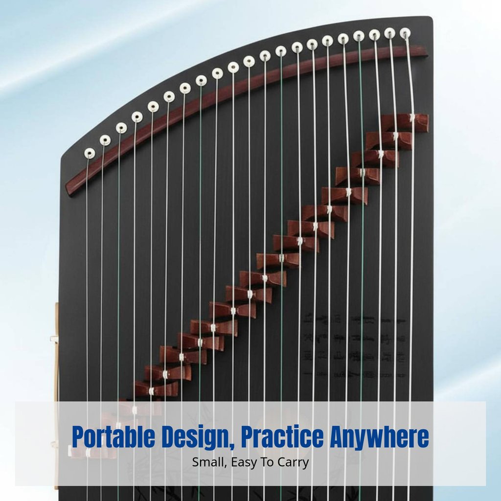 ไม้เนื้อแข็ง 21-String Guzheng Finger Practice Instrument, แบบพกพา Mini Entry Guzheng สําหรับเด็ก