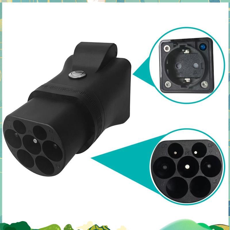 Type2 V2L แบบพกพา Discharger ไฟฟ้ายานพาหนะ Discharge อะแดปเตอร์ LED สําหรับ Camping 220V EU ปลั๊ก EV