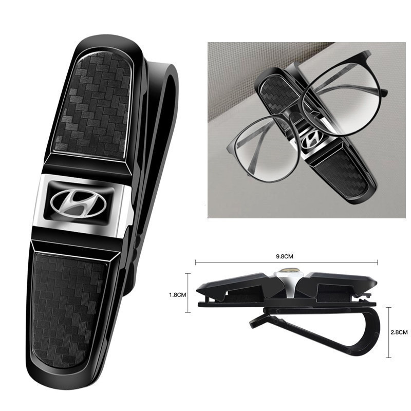 รถ Clamp Sun Visor ผู้ถือ Dual คลิปสําหรับแว่นตากันแดดและอุปกรณ์เสริมสําหรับ Hyundai Ioniq 6 5 Kona 
