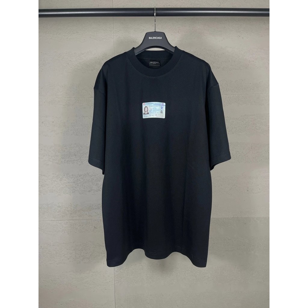 ภาพถ่ายจริง [** เวอร์ชันคุณภาพ] BALENCI * GA/Paris.SS25 ล่าสุดสไตล์ ID ID Digital พิมพ์เสื้อยืดแขนสั