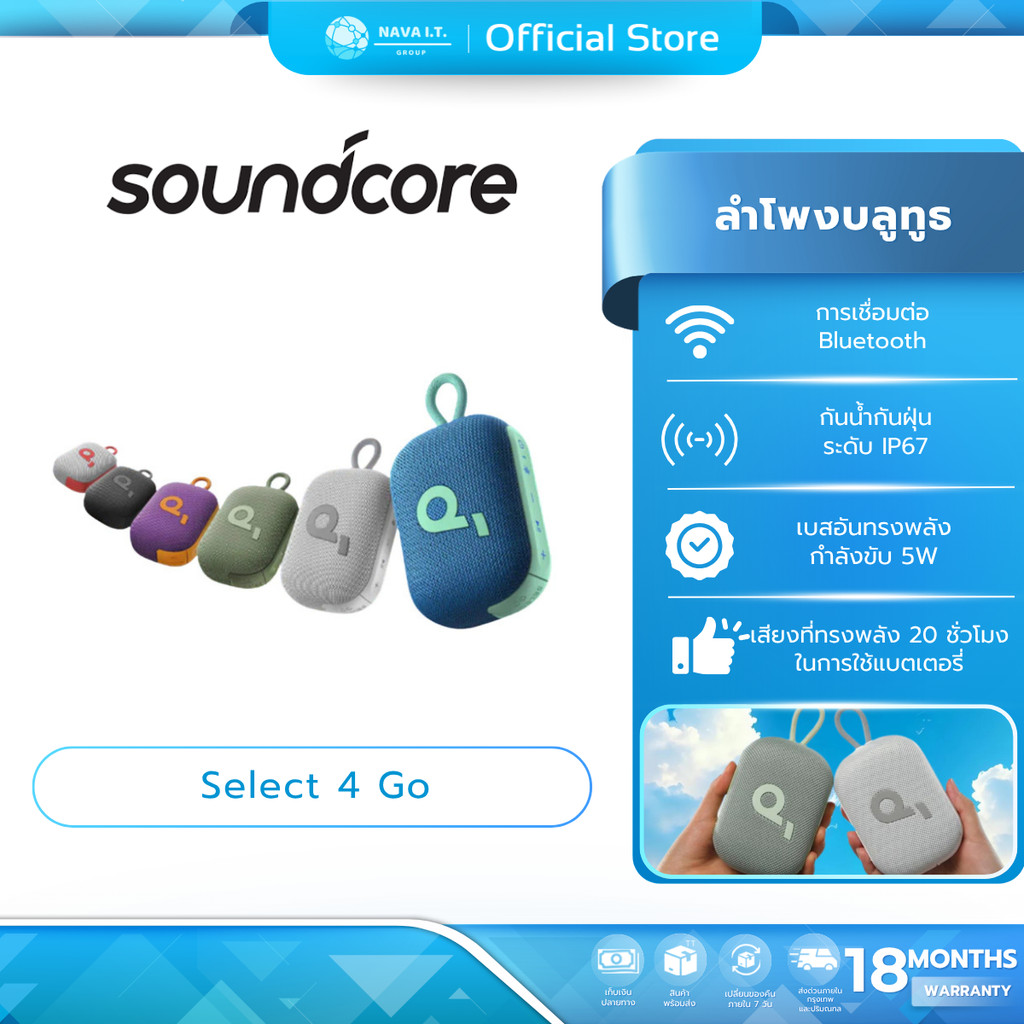 (มีส่งด่วน) Soundcore Select 4 Go Bluetooth Speaker ลําโพง บลูทูธ