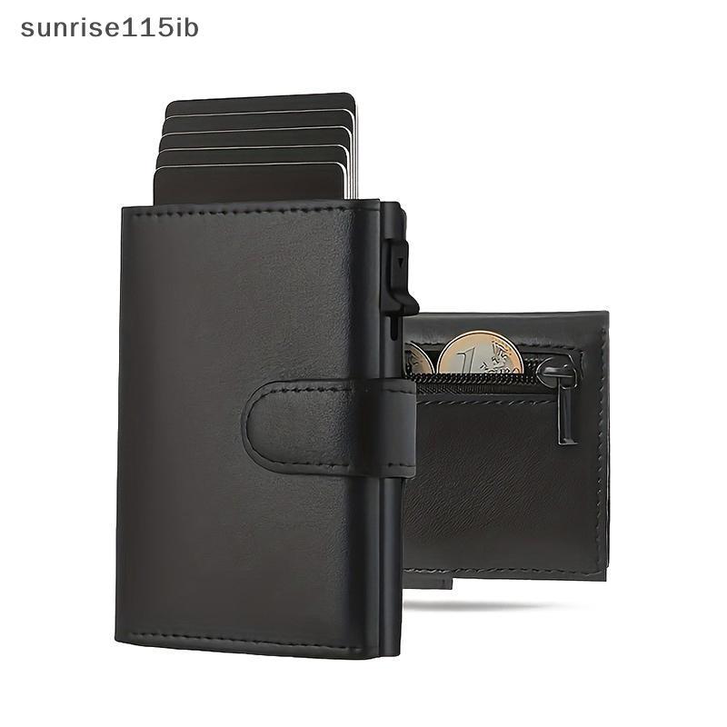 (sun) กระเป๋าสตางค์ผู้ชายมี RFID Protection Slim Design พร้อมเหรียญ Poet สําหรับจัดเก็บการ์ด (TH)