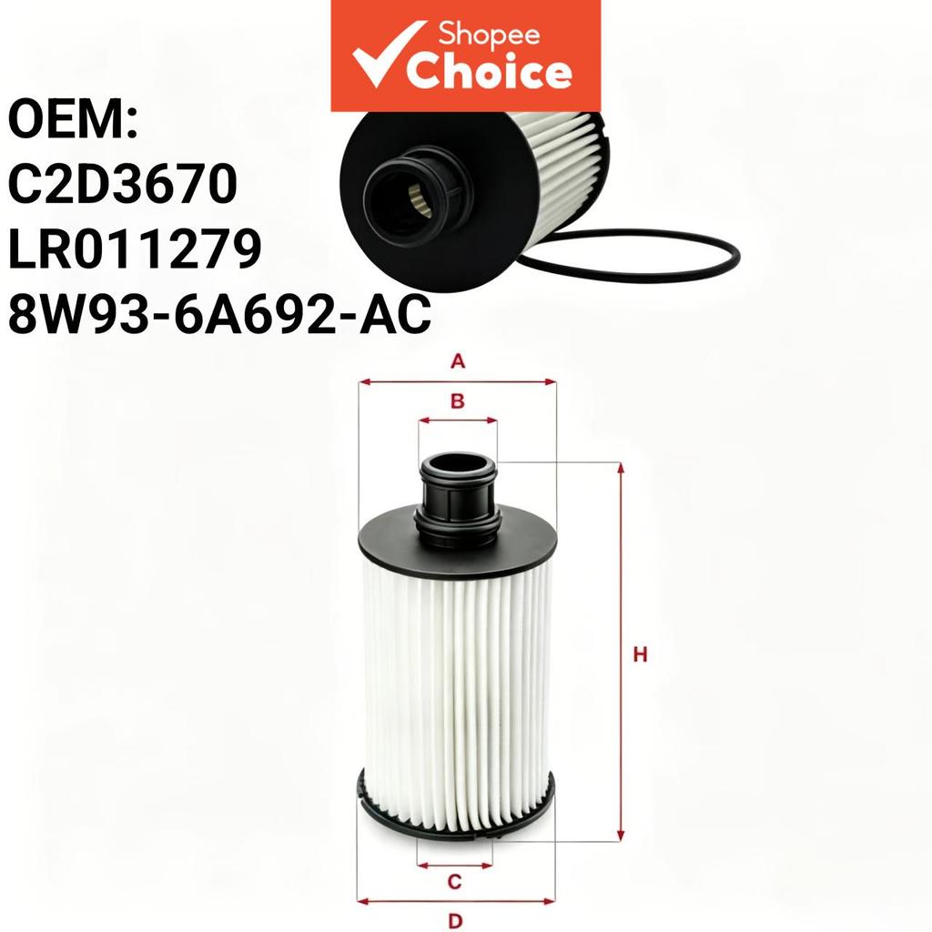 กรองน้ํามันสําหรับ Jaguar Xf 2008-2015 Xj 2009- Xk 2006-2014 Land Rover Lr011279 8w93-6a692-ac