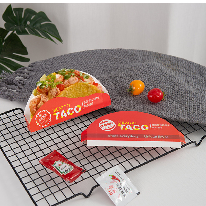 TaCo Taco กล่อง 20 ซม.Taco Takeaway กล่อง Taco ไก่ม้วน Taco เค้กกล่องบรรจุภัณฑ์ที่กําหนดเอง/818
