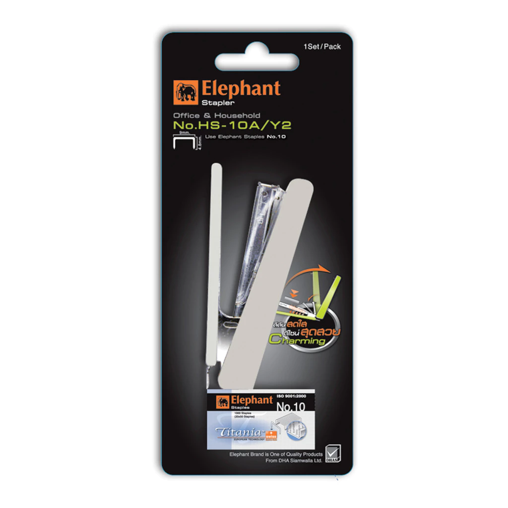 ELEPHANT เครื่องเย็บกระดาษ พร้อมลวดเย็บ รุ่น HS-1 คละสี