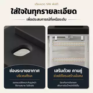 เตียงนวดพับเก็บได้ เตียงเสริมสวย Body Massage เตียงสปาSPA โครงเหล็กเบาะหนังPU