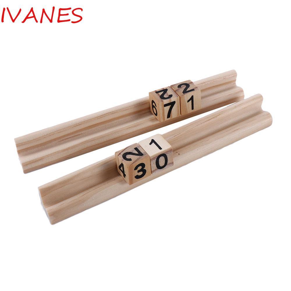 IVANES Domino Holders Adult Domino Games ไพ่นกกระจอกไม้ Chickenfoot Domino Trays Holders