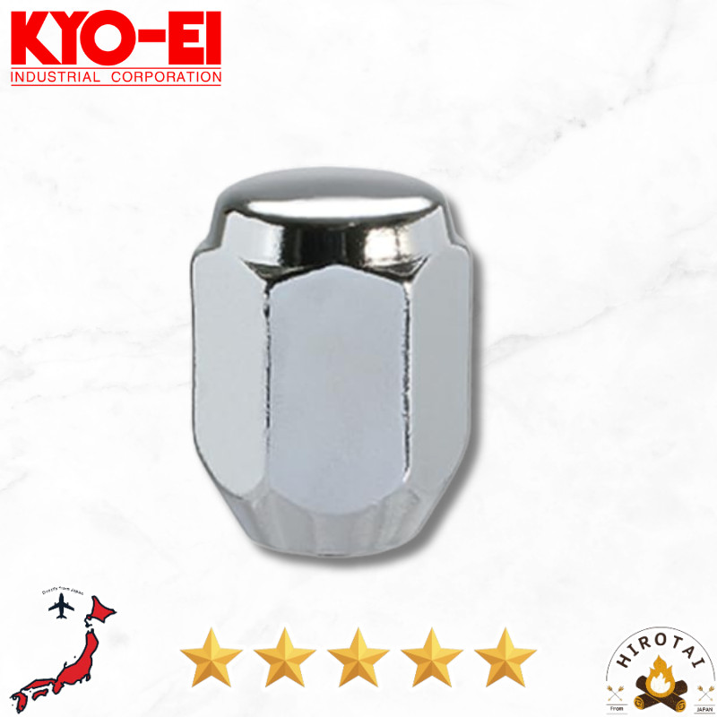 KYO-EI Chrome M12x1.5 Closed-End Wheel Lug Nuts — 21mm Hex, 20 pcs