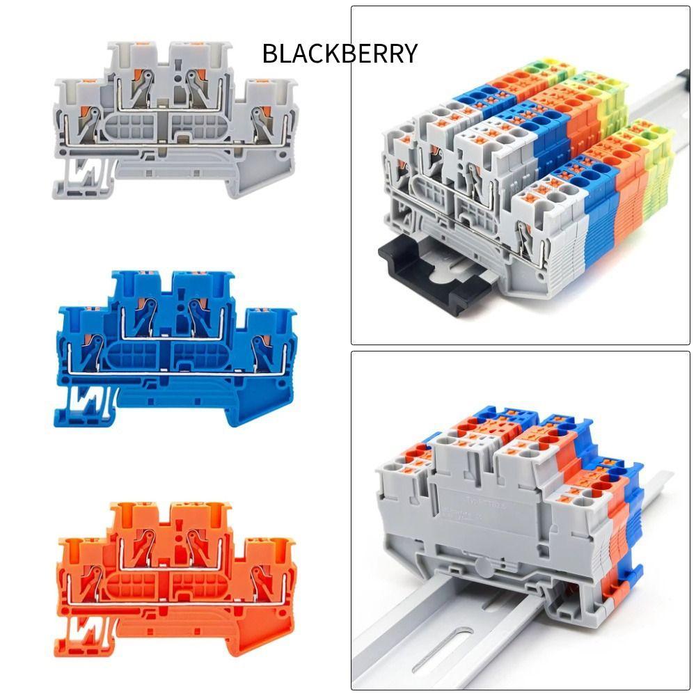 BLACKBERRY 4 ชิ้น PTTB-2.5 Terminal Block, 2.5mm2 PTTB-2.5 DIN Rail Terminal Block, Nylon PA66 เครื่