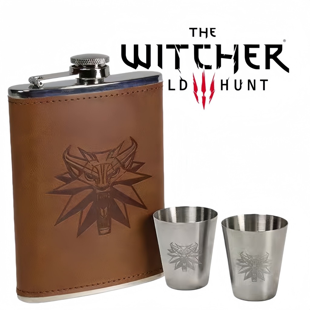 The Witcher 3: Wild Hunt Stainless Steel Deluxe Flask Set ของขวัญที่ดีที่สุดสําหรับแฟนๆ