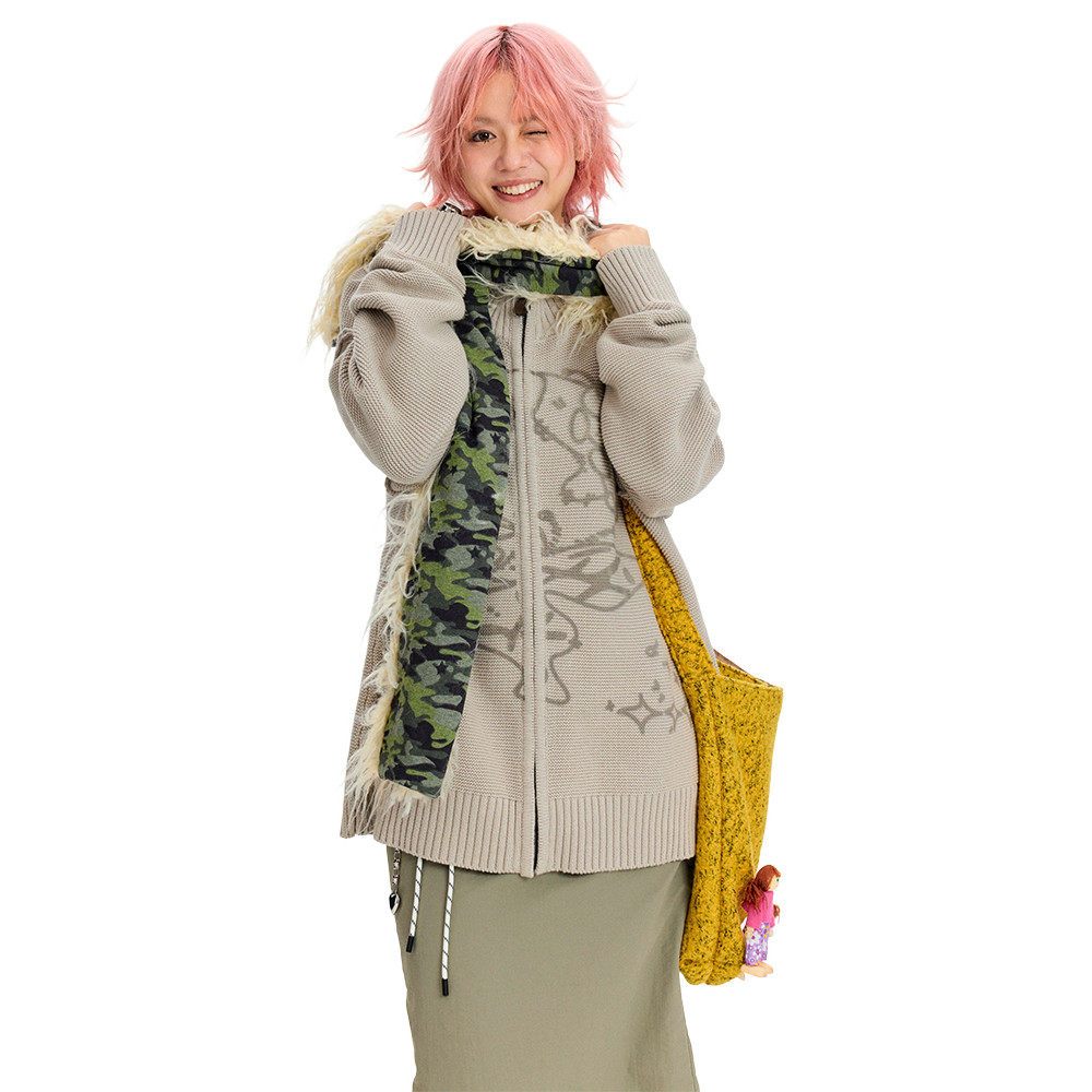 Oink oink Soft Waxy Skin-Friendly Camouflage Blue Orange Fur Scarf Atmosphere Bib