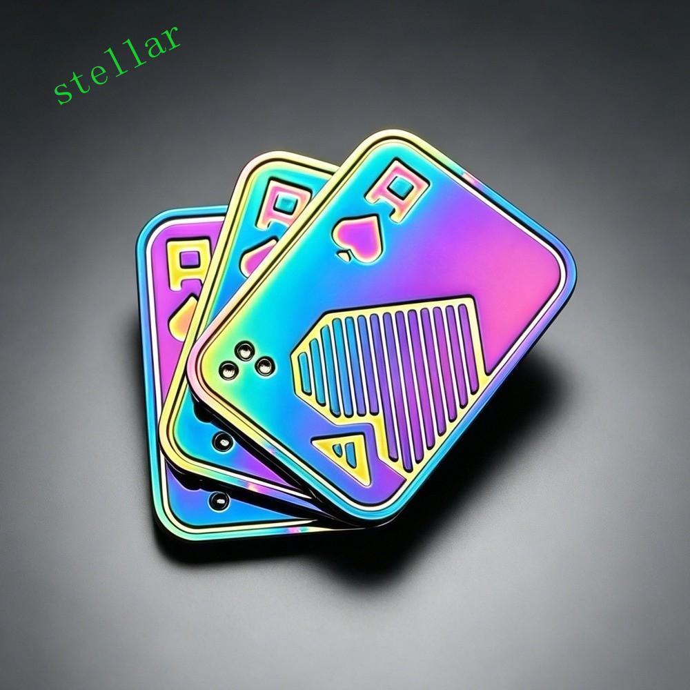 STELLARTECH Fidget Slider ของเล่น, โลหะผสม 3 ชั้น Fidget Slider, Fidget Slider รูปการ์ดโลหะ Spinne ข