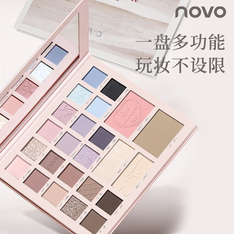 contour คอนทัวร์ One Plate Top N Plate!Novo Twenty-Four Colours Comprehensive Eyeshadow Palette Blus