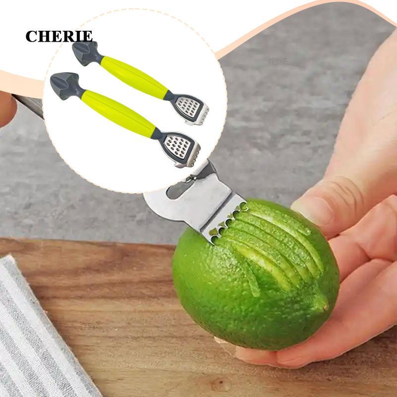 [Chery] 2x Lemon Zester เครื่องขูดคั้นน้ําผลไม้สแตนเลสหัวขูดสําหรับทําอาหารค็อกเทล Citrus Zester, มั