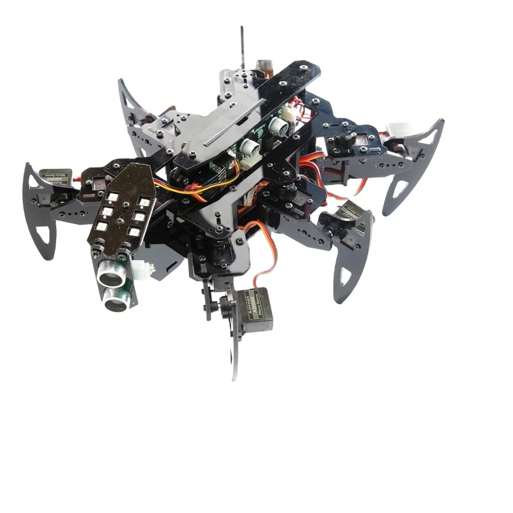 8T9O Gintech Hexapod Spider Robot Car Kit สําหรับ Android APP Python GUI Spider เดิน Crawling หุ่นยน