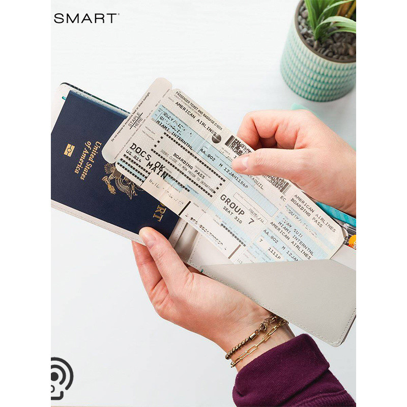 กระเป๋าใส่พาสปอร์ตอเนกประสงค์ Keysmart พร้อมระบบป้องกันการโจรกรรมข้อมูล RFID ที่ใส่บัตร Tectuff พร้อ