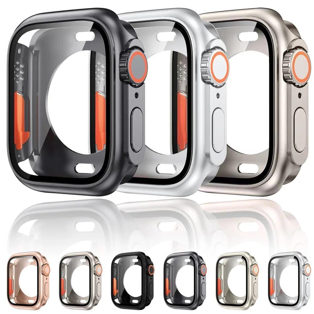 Temepred แก้ว PC กรณีป้องกันหน้าจอฝาครอบกันชนอุปกรณ์เสริมสําหรับ Apple Watch IWatch SE 3 2 Series 12