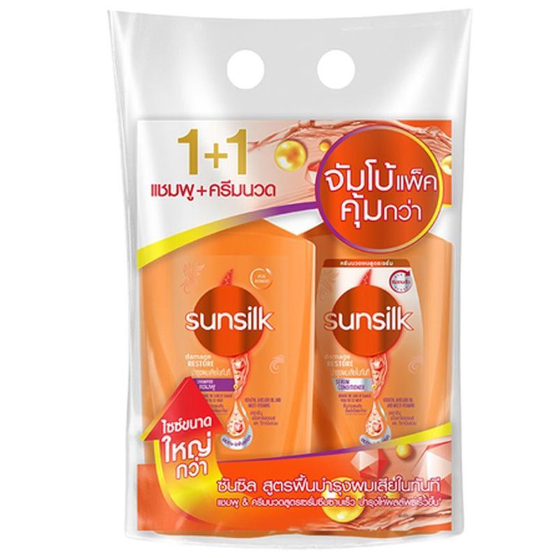 ซันซิลแชมพูแดเมจรีสโตร์ 425มล.แพคพิเศษแชมพูแถมครีมนวดผม 400มล. Sunsilk Damage SH 425ml Bonus [8851932430760 ]