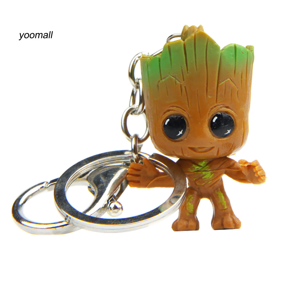 {YO} Guardians of Galaxy Tree Man Groot จี้รูปพวงกุญแจที่วางกระเป๋าพวงกุญแจ