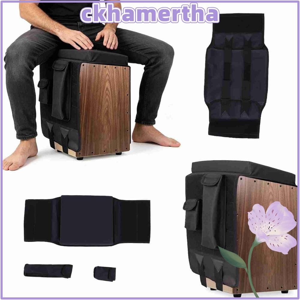 CKHAMPH Cajon , Ergonomic Non-Slip Base Cajon Drum Seat Cushion,แบบพกพาปรับสายน้ําหนักเบา2กระเป๋าด้า