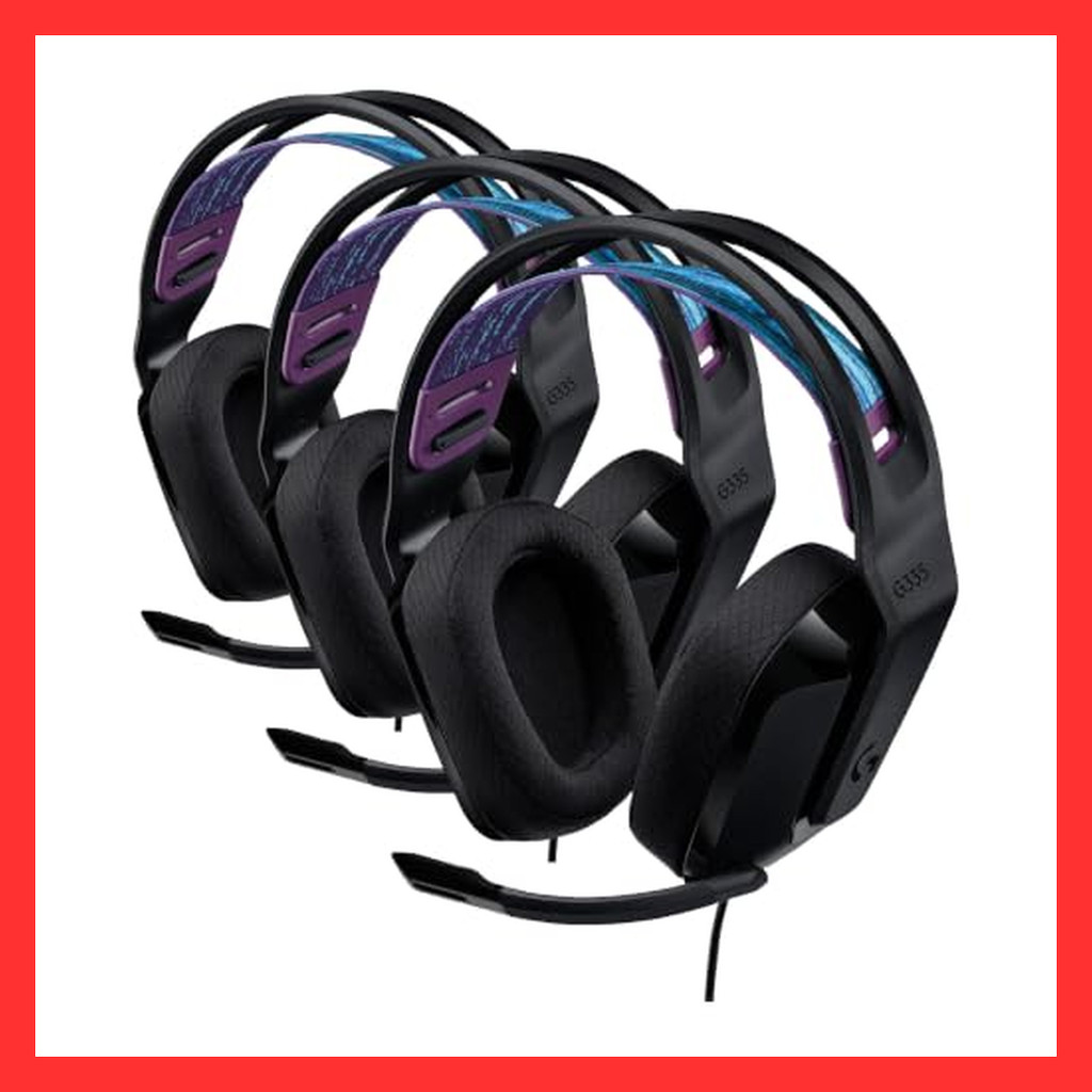 Logitech G Gaming Headset G335 Gaming Headset G335BK Lightweight 222g 3.5mm Wired 3D Sound Stereo 2.