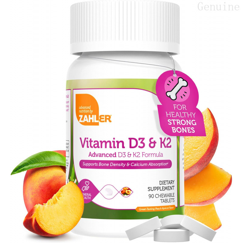 Zahler - itamin D3 & K2 Chewable อาหารเสริม (90 Count) - Certif Kusher K2 D3 itamin 5000 IU Deliciou