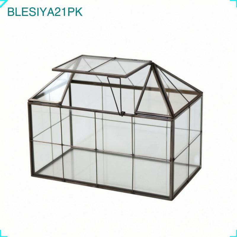 [blesiya21pk] โต๊ะ Terrarium พร้อมหลังคาบานพับโปร่งใส House-Shaped Terrarium Miniature Geometric Gla