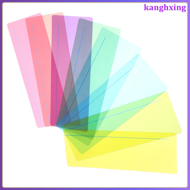 8 ชิ้น Reader Bookmarking Kid Guided Reading Highlight Strip หนังสือเรียน Clear Overlays ที่คั่นหนัง