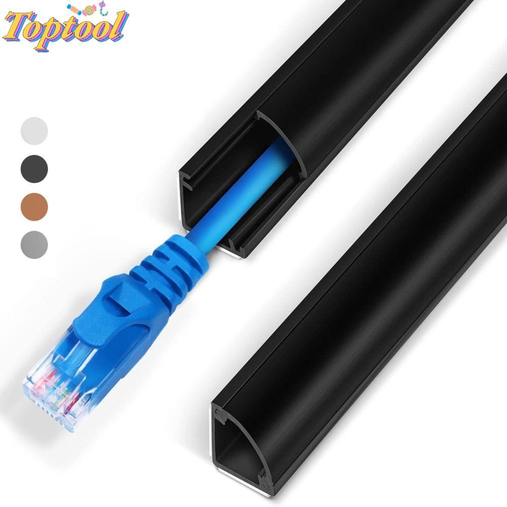 TOPTOOL มุมสายเคเบิลคอนซีลเลอร์,สี 100 ซม.สาย Hider,คุณภาพสูง Universal ไม่มีเจาะ PVC Wire Cover Bas