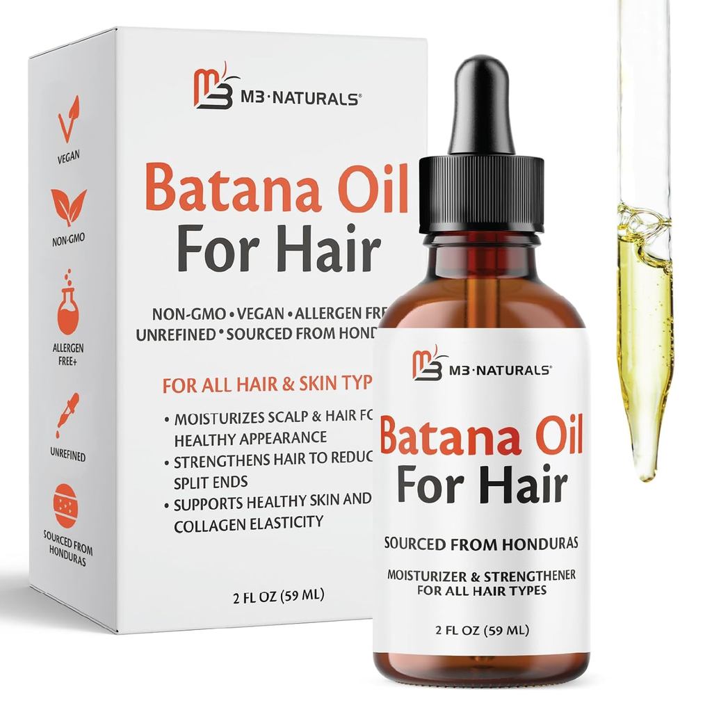M3 Naturals น้ํามันบานาวีแกน | น้ํามันบาจารีไฟน์ สําหรับผมและผิว | รองรับการผลิตสุขภาพผิวและคอลลาเจน